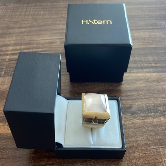 H. Stern Gold Nouveau Deco Ring with Rose Quartz, Smoky Quartz, and Prasiolites. - Picture 6 of 10